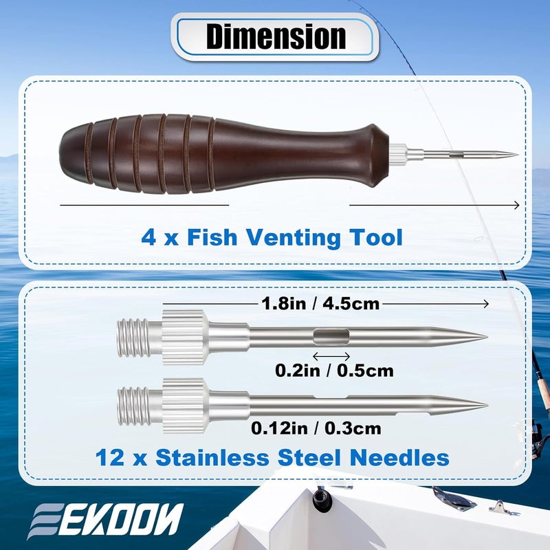 Feekoon Fish Venting Tool, Venting Kit for Deep Sea Fishes with Stainless Steel Needle, Fishing Tackle for Saltwater Fishing Fish Release and Return (Patent Pending) - Image 2